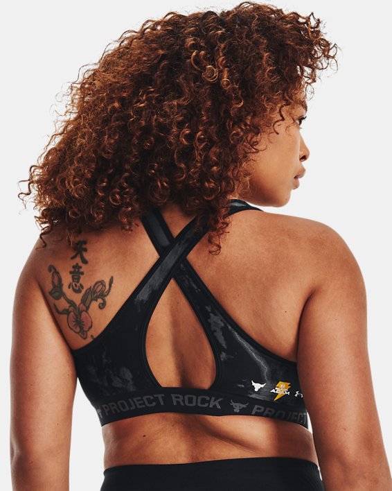 Women's Project Rock HeatGear®  Black Adam Sports Bra in Black image number 7